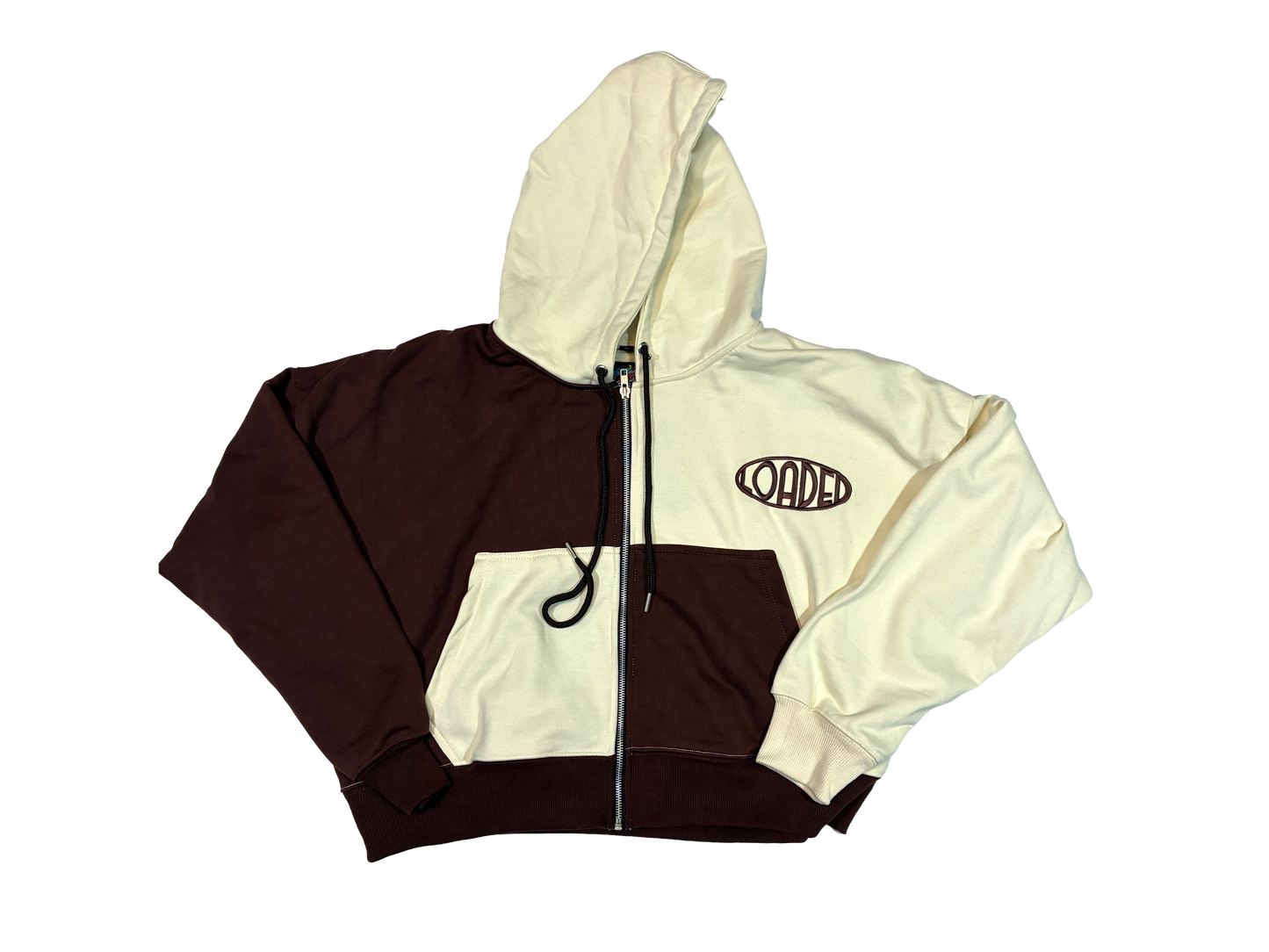 Crop Zip Up Patch Hoodie