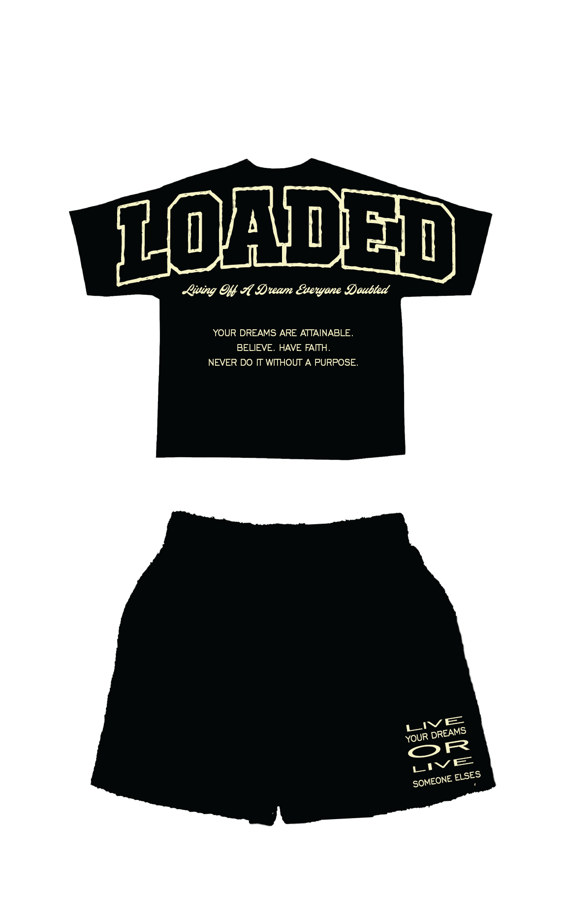 "Affirmations" Short Set Black