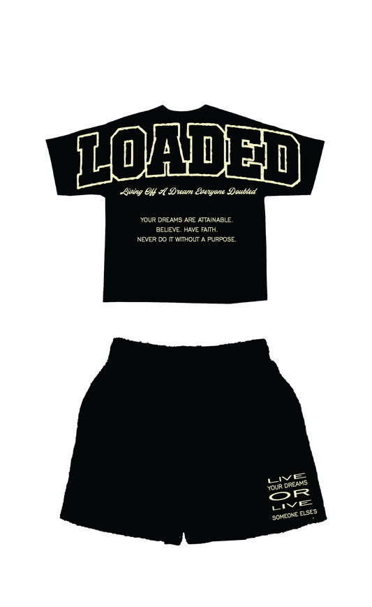 "Affirmations" Short Set Black